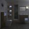 Badkamermeubel Set Hangend 80cm Licht Eiken Incl Wastafelmeubel + Toilet + Stortbak + Ombouw + Open Kast - Incl/excl LED - Hoxton