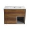 Wastafelmeubel Hangend 81cm met Wastafel en Open Plank | Keuze Afwerking, Wastafel en LED-Verlichting | Hoxton