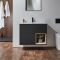 Wastafelmeubel Hangend 81cm met Wastafel en Open Plank | Keuze Afwerking, Wastafel en LED-Verlichting | Hoxton