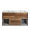 Wastafelmeubel Hangend 121cm met Dubbele Wastafel en Twee Open Planken | Keuze Afwerking, Wastafel en LED-Verlichting | Hoxton