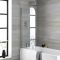 Badwand Afgerond Draaibaar 80cm x 140cm Gepolijst Aluminium Profiel | Portland