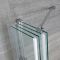 Badwand Inklapbaar Rechthoekig 5mm Dik Veiligheidsglas 140cm x 80cm Gepolijst Aluminium Profiel | Portland
