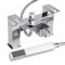 Badmengkraan 2-Gats Modern met Watervaluitloop, Handdouche en Handdouchehouder Chroom | Parade