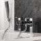 Badmengkraan 2-Gats Modern met Watervaluitloop, Handdouche en Handdouchehouder Chroom | Parade