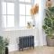 Gietijzeren Radiator 4-Koloms 36cm Hoog Antiek Zilver | Kies de Breedte | Mercury