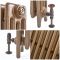 Gietijzeren Radiator 4-Koloms 56cm Hoog Gebrand Goud | Kies de Breedte | Mercury