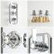 Doucheset Klassiek - 2-Weg Thermostatische Douchekraan, Douchekop en Handdouche Chroom en Wit | Elizabeth