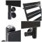 Handdoekradiator Dual Fuel / Hybride Zwart Vlak - Incl. Verwarmingselement en Dual Fuel Radiatorkranen | Keuze Afmeting en Optie voor Kabelafdekking | Lustro