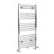 Handdoekradiator Dual Fuel / Hybride Chromen Vlak - 118,8cm x 50cm - Incl. 400W Verwarmingselement, T-Stuk en Radiatorkranen | Neva