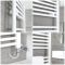 Handdoekradiator Dual Fuel / Hybride Wit Vlak - Incl. Verwarmingselement, T-Stuk en Radiatorkranen | Keuze Afmeting | Neva