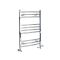 Handdoekradiator Dual Fuel / Hybride Chromen Gebogen Ontwerp - 80cm x 50cm - Incl. 300W Verwarmingselement, T-Stuk en Radiatorkranen | Kent