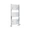 Handdoekradiator Dual Fuel / Hybride Chromen Gebogen Ontwerp - 120cm x 50cm - Incl. 400W Verwarmingselement, T-Stuk en Radiatorkranen | Kent