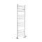 Handdoekradiator Dual Fuel / Hybride Wit Gebogen Ontwerp - 160cm x 50cm - Incl. 800W Verwarmingselement, T-Stuk en Radiatorkranen | Ive