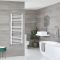 Handdoekradiator Dual Fuel / Hybride Wit Gebogen Ontwerp - Incl. Verwarmingselement, T-Stuk en Radiatorkranen | Keuze Afmeting | Ive