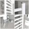 Handdoekradiator Dual Fuel / Hybride Wit Gebogen Ontwerp - 160cm x 50cm - Incl. 800W Verwarmingselement, T-Stuk en Radiatorkranen | Ive
