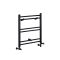 Handdoekradiator Dual Fuel / Hybride Matzwart Vlak - 60cm x 40cm - Incl. 200W Verwarmingselement, T-Stuk en Radiatorkranen | Nox
