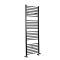 Handdoekradiator Dual Fuel / Hybride Matzwart Vlak - 180cm x 50cm - Incl. 1000W Verwarmingselement, T-Stuk en Radiatorkranen | Nox