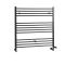 Handdoekradiator Dual Fuel / Hybride Matzwart Vlak - 100cm x 100cm - Incl. 800W Verwarmingselement, T-Stuk en Radiatorkranen | Nox