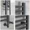 Handdoekradiator Dual Fuel / Hybride Antraciet Vlak - Incl. Verwarmingselement, T-Stuk en Radiatorkranen | Keuze Afmeting | Artle