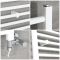 Handdoekradiator Dual Fuel / Hybride Wit Vlak - 100cm x 100cm - Incl. 800W Verwarmingselement, T-Stuk en Radiatorkranen | Ive