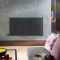 Elektrische Design Radiator Horizontaal Antraciet | 63,5cm x 119cm (Enkelpaneel) | met Thermostatisch WiFi Verwarmingselement 1000W | Delta - ECOSO van Hudson Reed