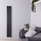 Elektrische Design Radiator Verticaal Zwart met WiFi Verwarmingselement | 160cm x 23,6cm (Dubbel Paneel) | Revive - ECOSO van Hudson Reed