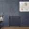 Design Radiator Elektrisch Horizontaal 63,5cm Hoog Blauw (Regal Blue) | Keuze Afmeting en Opties voor Thermostaat en Kabelafdekking | Revive