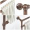 Handdoekradiator CV Klassiek 93cm x 62cm - Geborsteld Brons/Wit | Elizabeth