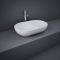 Opzetwastafel Ovaal 55cm x 35cm Modern Mat Wit (Geen Kraangaten) | RAK Feeling x Hudson Reed