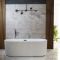 Vrijstaand bad 170cm x 80cm Modern Geribbeld met Twee Rugleuningen | Keuze Afwerking Overloop | Florence