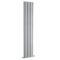 Verticale Design Radiator met Spiegel Dubbel Paneel - Zilver | Keuze Hoogte | Revive