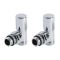 Radiatorkranen Haaks Chroom met 16mm Meerlagenbuis Adapters