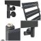 Handdoekradiator Dual Fuel / Hybride Antraciet - 97,5cm x 45cm - Incl. 600W Verwarmingselement en Dual Fuel Radiatorkranen | Lustro