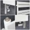 Handdoekradiator Dual Fuel / Hybride Wit - 150cm x 60cm - Incl. 1000W Verwarmingselement en Dual Fuel Radiatorkranen | Lustro