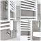 Handdoekradiator Dual Fuel / Hybride Wit Vlak - 160cm x 60cm - Incl. 1000W Verwarmingselement, T-Stuk en Radiatorkranen | Neva