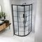 Douchecabine Kwadrant 90cm Zwart Rasterpatroon | Keuze Afwerking Douchebak | Barq