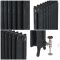 Gietijzeren Radiator 4 Kolommen 96cm Hoog - Railings Grey 31 van Farrow & Ball | Kies de Breedte | Mercury