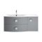 Hangend Wastafelmeubel Gebogen 101cm Incl. Wastafel | Keuze Afwerking | Linker of Rechter Uitvoering | Sarenna