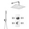 Narus - 3-weg Digitale Thermostaatkraan + 30 x 30cm Douchekop Muurbevestiging + Handdouchecombi & Zijdouches