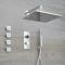 Narus - 3-weg Digitale Thermostaatkraan + 30 x 30cm Douchekop Muurbevestiging + Handdouchecombi & Zijdouches