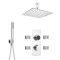 3-weg Digitale Thermostaatkraan + 30 x 30cm PlafondDouchekop  + Handdouchecombi & Zijdouches | Narus