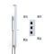 Doucheset - 2-Weg Thermostatische Douchekraan, Handdouche met Glijstang en Zijdouches Chroom | Kubix