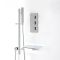 Doucheset - 2-Weg Thermostatisch met Handdouche en Glijstang en Badvuller met Watervaleffect Chroom | Kubix