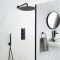 Doucheset - 2-Weg Thermostatische Douchekraan met Ronde Douchekop en Handdouche Zwart | Nox