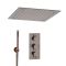 Doucheset - 2-Weg Thermostatische Douchekraan, 40x40cm Verzonken Plafond Douchekop en Handdouche Geborsteld Brons | Amara