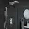 Doucheset - 3-Weg Thermostatische Douchekraan met Omstel, Douchekop met Watervaleffect, Handdouche met Glijstang Chroom | Kubix