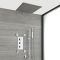 Doucheset - 3-Weg Thermostatisch met Omstel, Verzonken Douchekop en Handdouche met Glijstang en Vier Zijdouches Chroom | Kubix