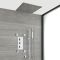 Doucheset - 3-Weg Thermostatisch met Omstel, Verzonken Douchekop en Handdouche met Glijstang en Vier Zijdouches Chroom | Kubix