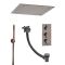 Doucheset - 3-Weg Thermostatische Douchekraan met Omstel, Plafond Douchekop, Handdouche en Overloop-Badvuller Geborsteld Brons | Amara