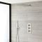 Doucheset - 3-Weg Thermostatische Douchekraan met Omstel, Douchekop met Watervaleffect, Handdouche Geborsteld Nikkel | Harting